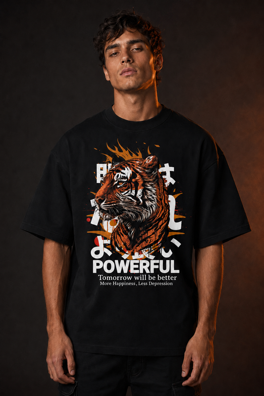 Tiger Power svart T-shirt på modell